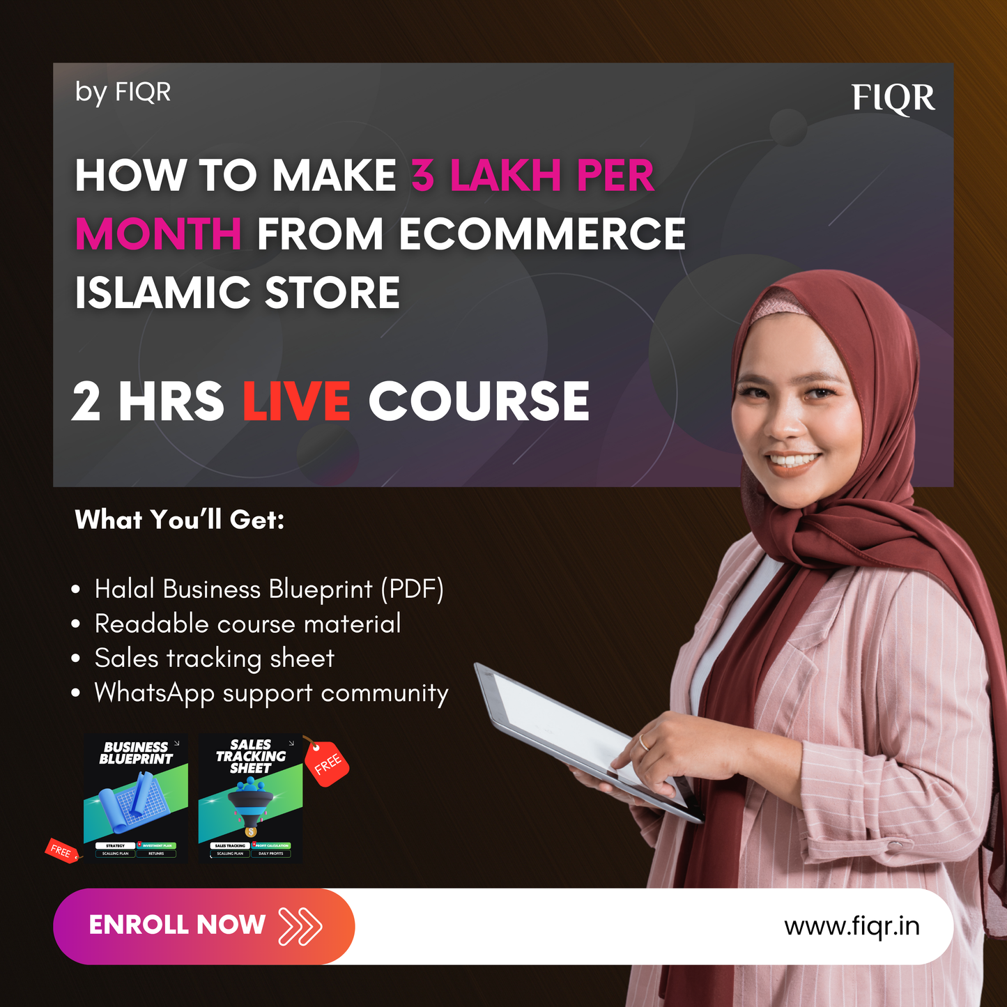 How to make 3 lakh per month sales in an Islamic Brand, 2 Hrs Live webinar, FREE E-books